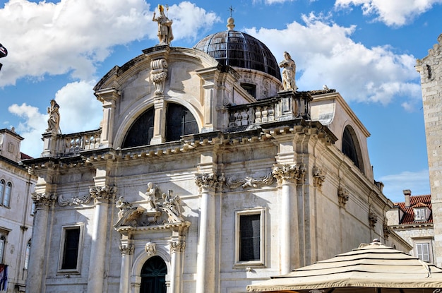 Vista de la Iglesia de San Blas (Cvrka Sveti Viaho), de estilo barroco veneciano, Dubrovnik, Croacia,