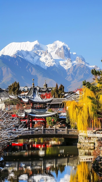 Una vista impresionante de la antigua ciudad de Lijiang