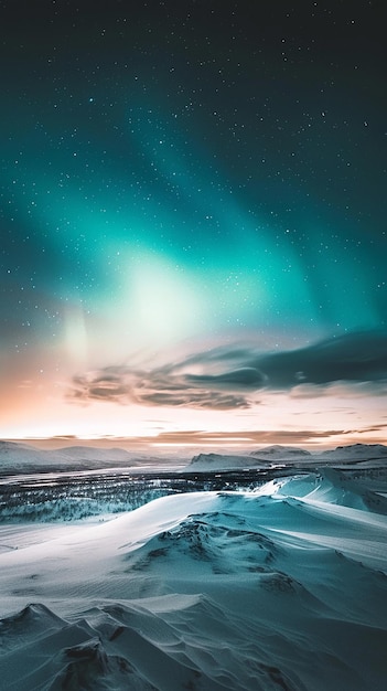 Foto una vista impresionante de las luces del norte bailando