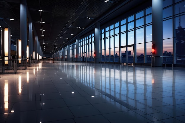 vista del interior del aeropuerto sillas vacías en la sala de salidas Generado por IA