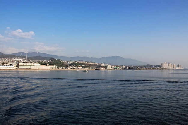 La vista desde la isla de Miyajima Japón