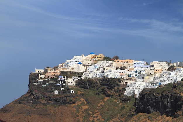 Vista de la isla de Santorini en Grecia