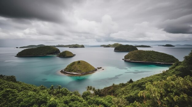 Una vista de las islas desde lo alto de una colina