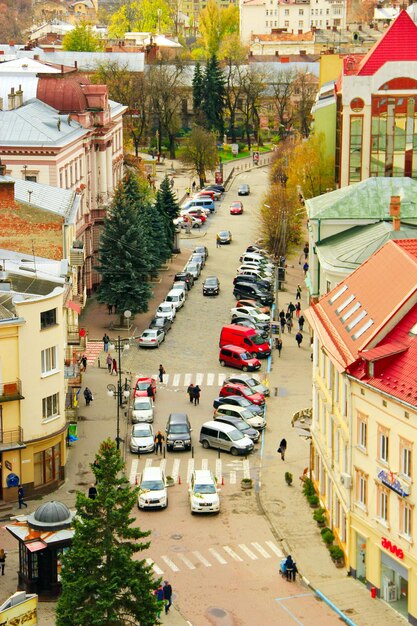 Vista a IvanoFrankivsk a vista de pájaro