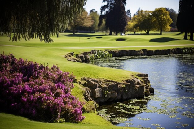 Foto vista del jardín en el castillo de hever