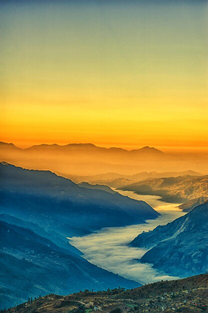 Vista desde kalinchok Photeng hacia el valle de Katmandú