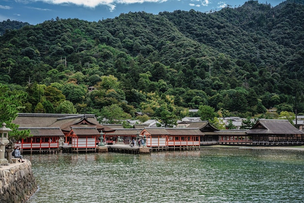 Una vista del lago desde el agua.