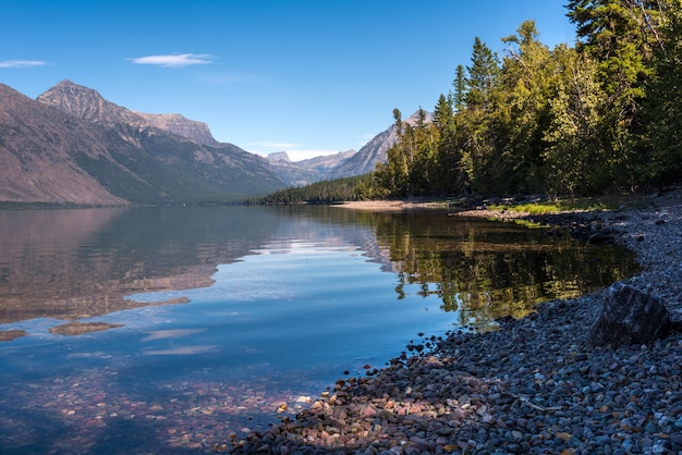 Vista del lago McDonald en Montana