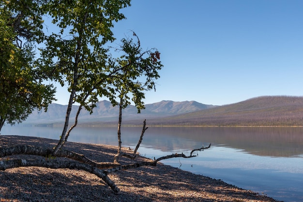 Vista del lago McDonald en Montana