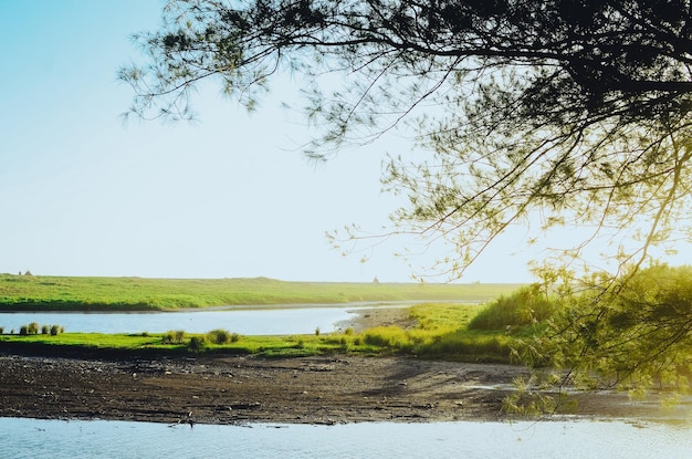 Vista de la laguna de la playa de Samas Yogyakarta Indonesia