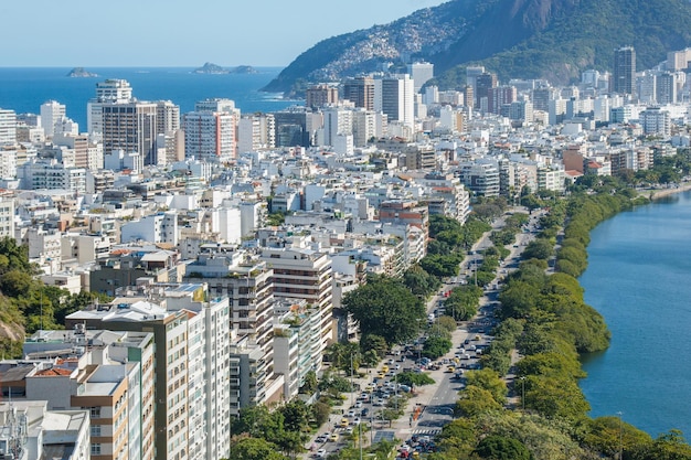 Vista de la laguna rodrigo de freitas en Río de Janeiro