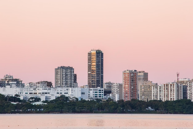 Vista de la laguna de Rodrigo de Freitas en Río de Janeiro