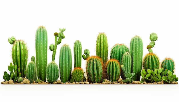 Foto una vista lateral de la elegancia del cactus aislada