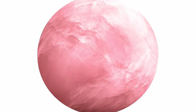 Foto vista lateral de una elevación aislada de un planeta rosa