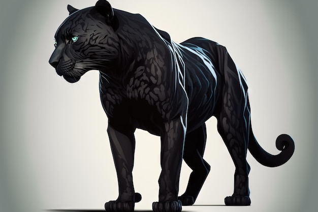 Vista lateral de la mascota de Black Panther