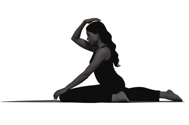 Foto vista lateral de una mujer haciendo yoga al aire libre