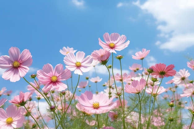 Vista linda e encantadora das flores da primavera geradas pela IA