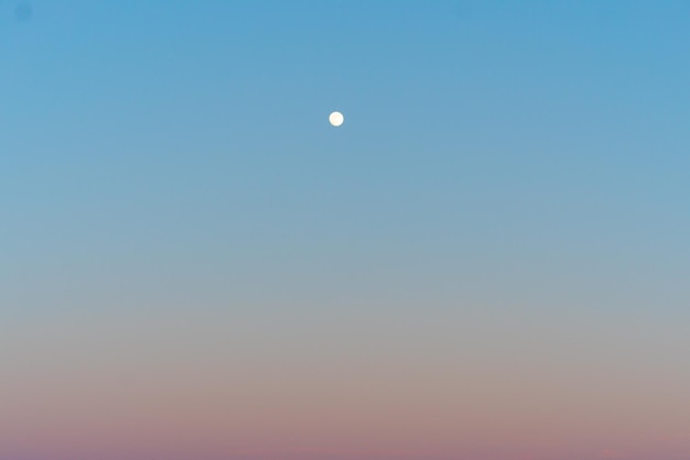 Vista de la luna en bajo ángulo contra un cielo azul claro