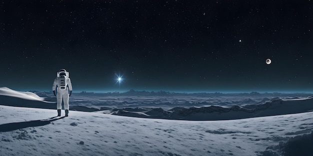 Foto una vista de la luna desde la luna.