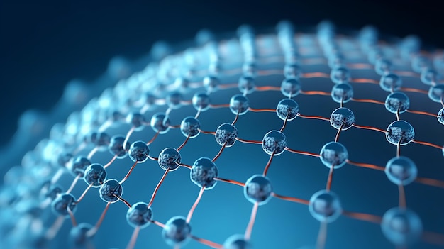 Foto una vista macro detallada de una fibra molecular de nanotecnología