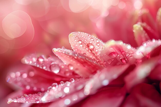 Foto vista macro del fondo de la flor en flor con pétalos rosados lisos y brillantes superficie con manchas blancas