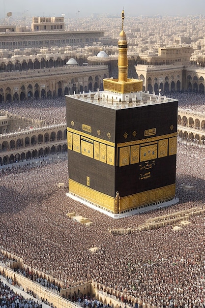 Una vista majestuosa de la Kaaba, el lugar más sagrado de La Meca AIgenerated