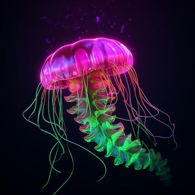 Foto vista de majestuosas medusas en el océano.