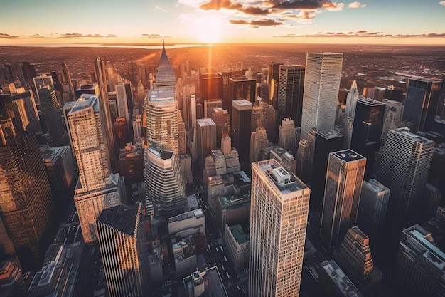 Una vista de manhattan desde el edificio empire state