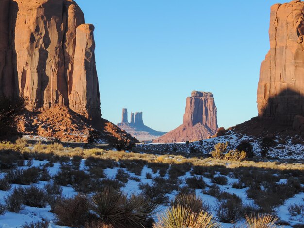 Foto vista maravilhosa do monument valley durante o inverno