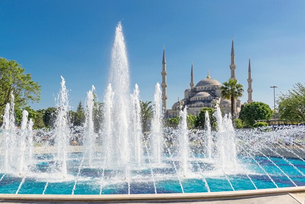 Vista de la Mezquita Azul en Estambul Turquía