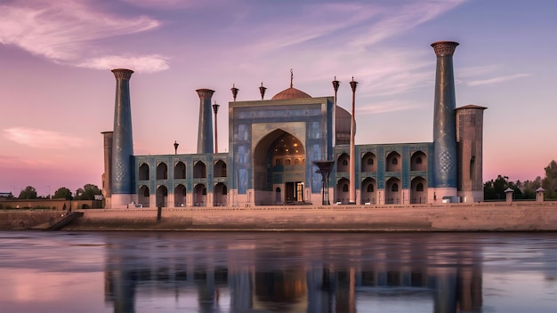 Foto vista de la mezquita shah imam en isfahan, irán