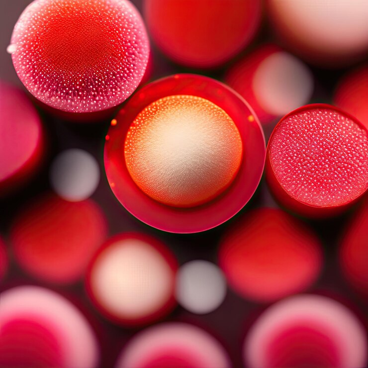 Foto vista microscópica de un frotis de sangre de un paciente con leucemia que muestra glóbulos blancos anormales