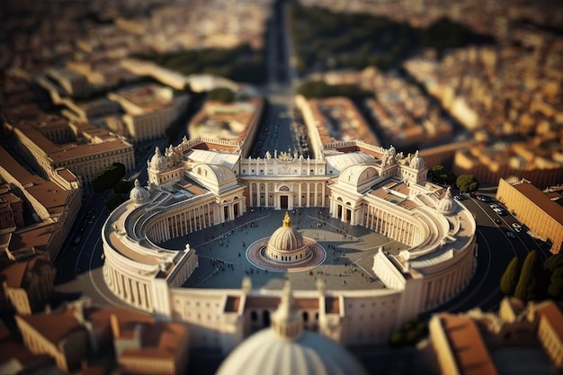 Foto vista en miniatura de la ciudad del vaticano con gran detalle