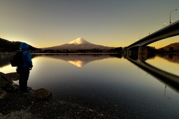 Vista de la montaña Fuji del lago Kawaguchiko