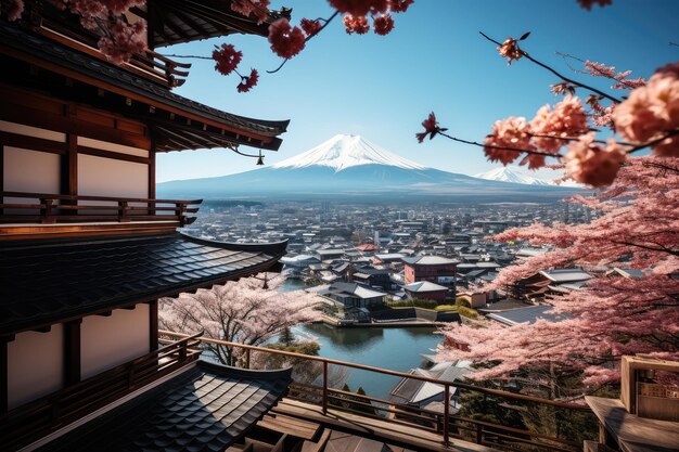 vista de la montaña fuji vacaciones japonesas destino de viaje fotografía profesional