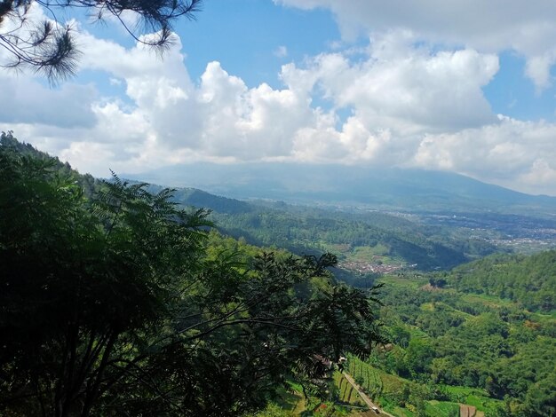 Foto vista de la montaña de indonesia