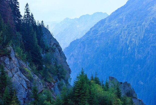 Vista de la montaña de verano desde la carretera Transfagarasan (Rumania)