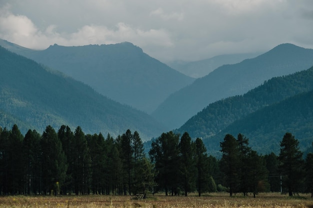 Vista de las montañas de Altai en dirección a Tyungur