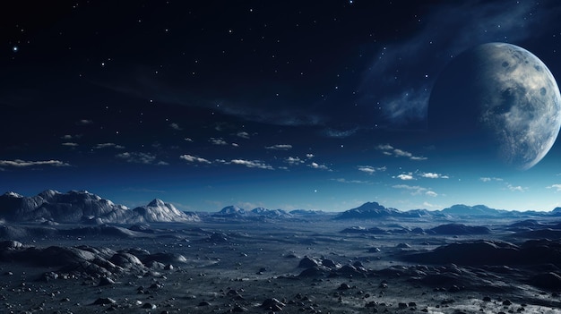 una vista de las montañas desde el espacio