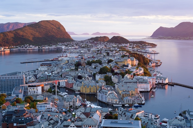 Vista desde el monte Aksla, Noruega