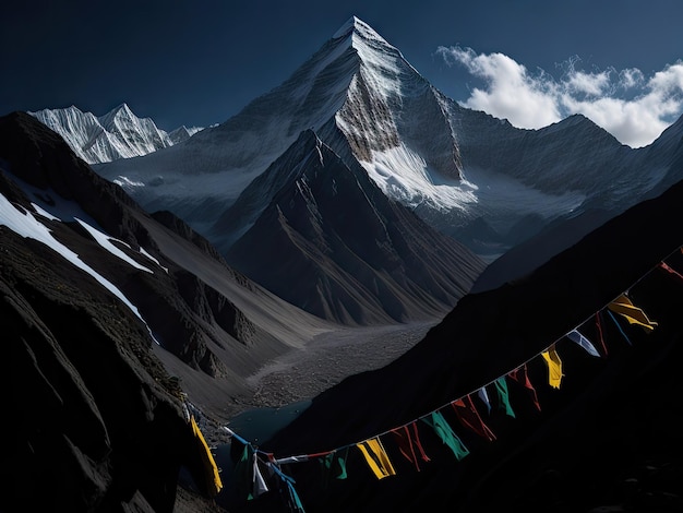 Vista del Monte Everest y Nuptse ai generativo