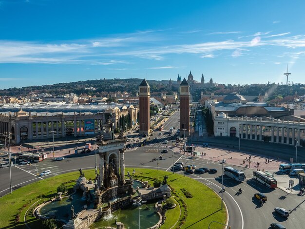 vista de montjuic en la ciudad de barcelona