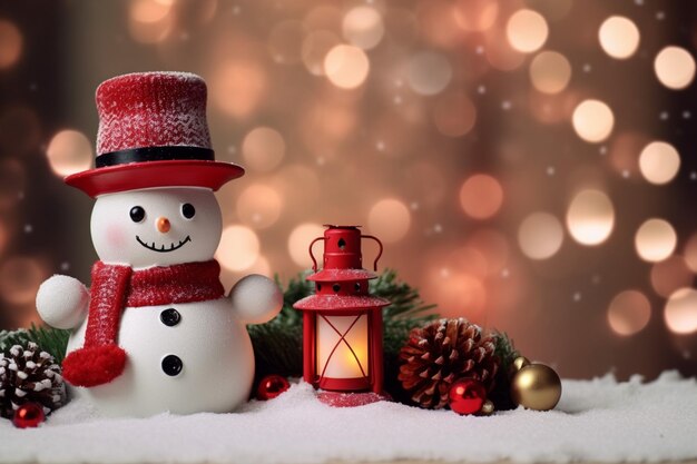 Vista de los muñecos de nieve para las celebraciones de Navidad