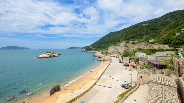 Foto vista na ilha de matsu de taiwan.