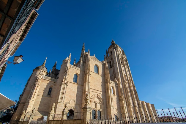 Vista na majestosa Catedral de Segóvia, Espanha