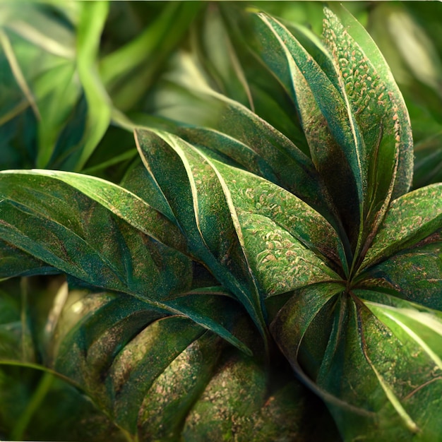 Vista de la naturaleza de fondo de hojas de plantas tropicales verdes