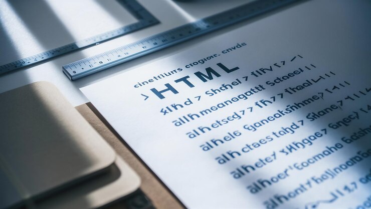 Foto vista del navegador de código html del sitio web impresa en papel blanco vista de primer plano