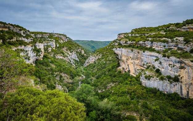 Vista no canyon do rio Cesse, perto da vila medieval de Minerve, no sul da França (Herault)