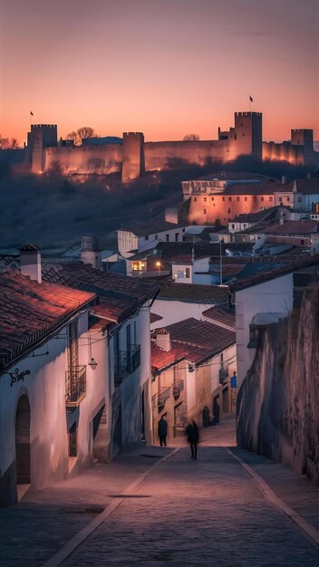 Vista nocturna de albarracín