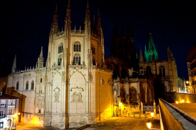 Vista nocturna de la catedral de burgos.